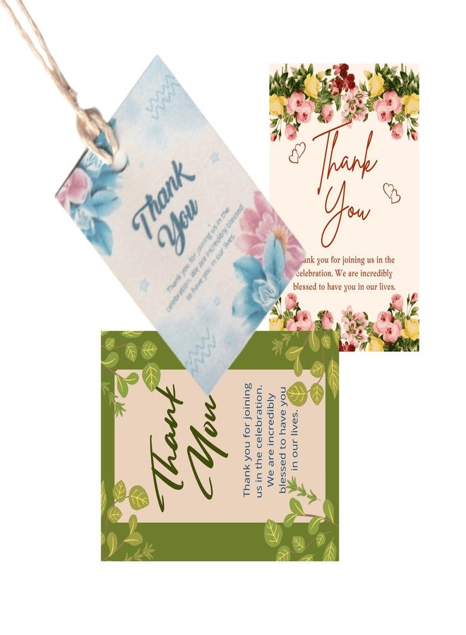 BenignCraft “Thank You Tags” Multicolor Pre-Designed (5 × 7.5 Cm) Gift Tags 25 Pieces of 4 unique designs with Thread, Celebration and Return Gift Thank You Tag. - Image 3
